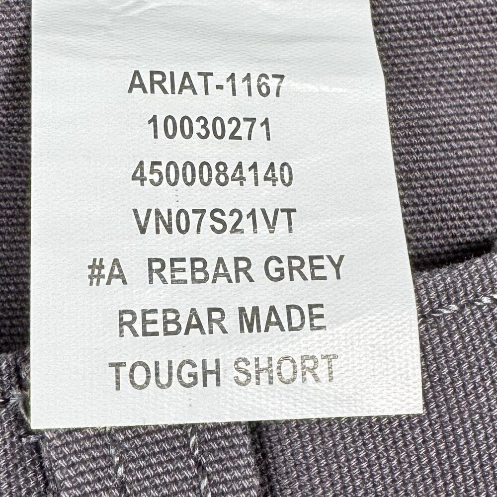 Ariat Rebar M4 Work Shorts Size 50 Gray DuraStretch Low Rise Mens Big Size - Picture 9 of 16